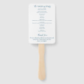 Éventail Elégante Crête Mariage Personnalisée Blue Hydrange (Dos)