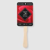 Éventail Élégante fête du 26e anniversaire du Mariage Rose (Devant)