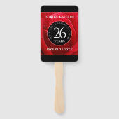Éventail Élégante fête du 26e anniversaire du Mariage Rose (Dos)