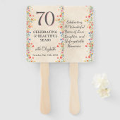 Éventail Élégante Fleur 70 ans Fête Florale 70e anniversair (Devant et derrière)