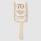 Éventail Élégante Fleur 70 ans Fête Florale 70e anniversair (Devant)