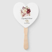 Éventail Elégante Fleurs blanches bordeaux (Devant)