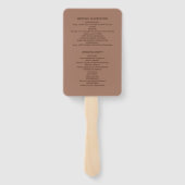 Éventail Elégante Mocha Mousse simple avec Mariage Monogram (Dos)