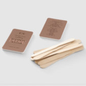Éventail Elégante Mocha Mousse simple avec Mariage Monogram (Non-assemblé)
