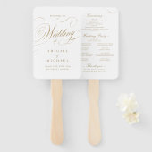 Éventail Élégante or classique calligraphie programmes de m (Devant et derrière)