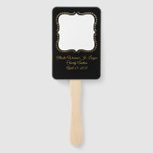 Éventail Elégante pagaie de vente noire (Dos)