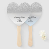 Éventail Elégante Parties scintillant Argent Bokeh (Devant et derrière)