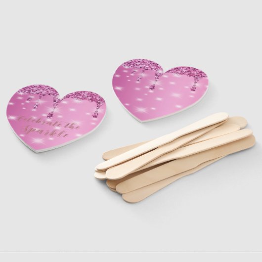 Éventail Élégante Parties scintillant rose chaud Bacheloret (Non-assemblé)