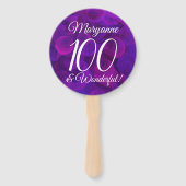 Éventail Elégante Purple 100 et merveilleuse fête d'anniver (Dos)