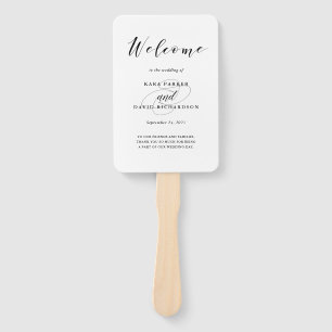 Éventail Élégante typographie   Mariage noir et blanc