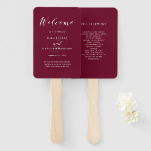Éventail Élégante typographie   Marsala Mariage