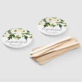 Éventail Élégante verdure Blanc Floral Graduation (Non-assemblé)