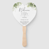 Éventail Élégante verdure Programme de mariage floral Coeur (Devant)