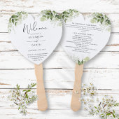 Éventail Élégante verdure Programme de mariage floral Coeur