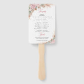 Éventail Élégantes roses roses poussiéreuses herbe de pampa (Dos)