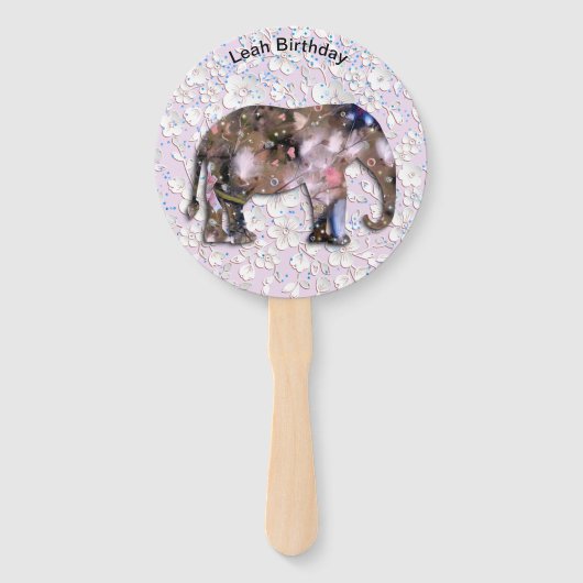 Éventail Eléphant floral (Dos)