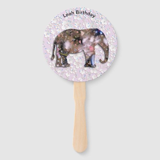 Éventail Eléphant floral (Devant)