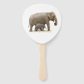 Éventail Eléphant mère et bébé (Dos)