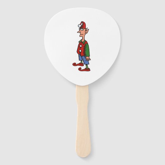 Éventail Elf Standing At Attention paddle hand fans (Devant)