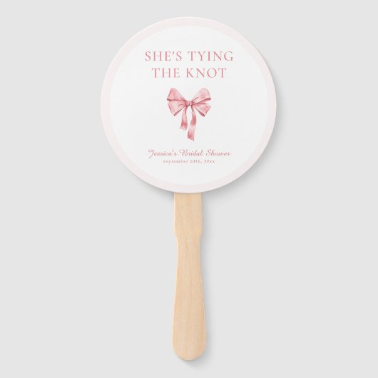 Éventail Elle noue le noeud Douche Coquette rose douce (Dos)
