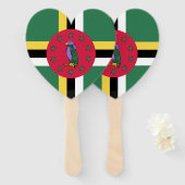 Éventail Emblème du drapeau de la Dominique (Devant et derrière)