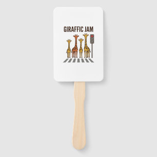 Éventail Embouteillage giraffic Drôle de girafe traversant