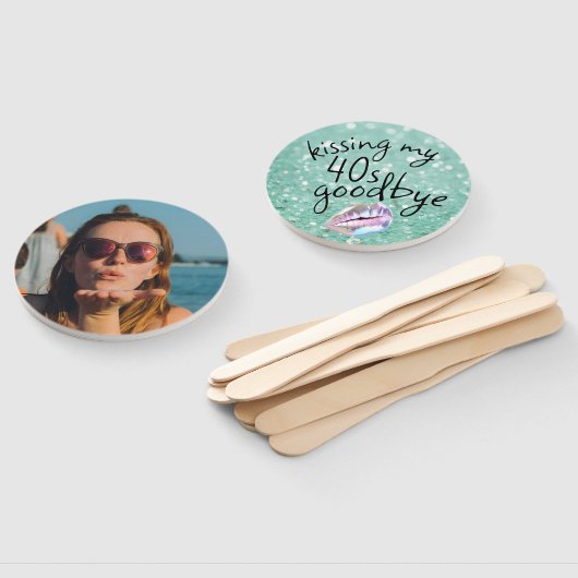 Éventail Embrasser mes "40s" Adieu Personnalisé (Non-assemblé)