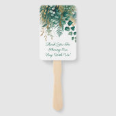 Éventail Emerald Green and Gold Floral Frame Wedding (Dos)