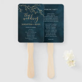 Éventail Emerald Green Botanical Élégants programmes de mar (Devant et derrière)