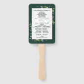 Éventail Emerald Green Elegant Floral Wedding Programme (Dos)