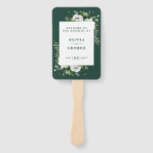 Éventail Emerald Green Elegant Floral Wedding Programme (Devant)