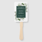 Éventail Emerald Green Elegant Floral Wedding Programme (Devant)