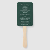 Éventail Emerald Green Elegant Script Wedding Programme (Dos)