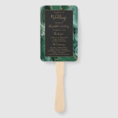 Éventail Emerald Green Gold Agate Dark Wedding Programme (Devant)