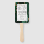 Éventail Emerald Green Gold Agate Programme de mariage du m (Dos)