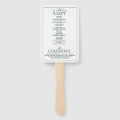 Éventail Emerald Green Leafy Crest Monogramme Programme de  (Dos)