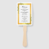 Éventail Emerald Green Vines Gold Elegant Wedding Programme (Devant)