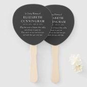 Éventail En Mémoire Amoureuse Mémorial Simple (Devant et derrière)