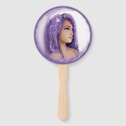 Éventail Enfant de lune violette (Dos)