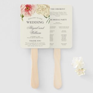 Éventail English Blooms Wedding Program