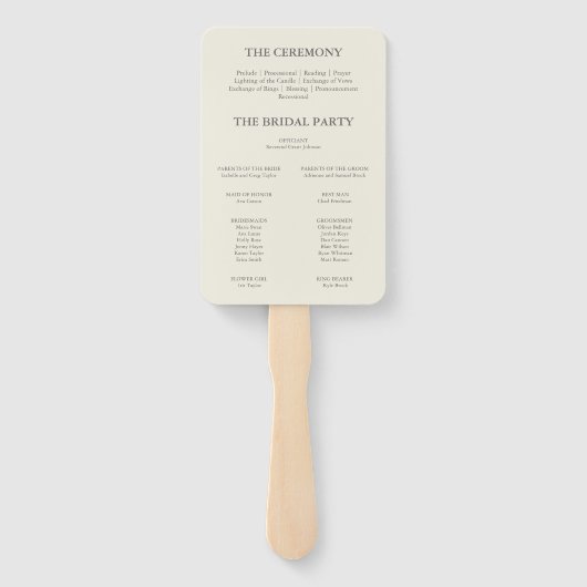 Éventail English Blooms Wedding Program (Dos)