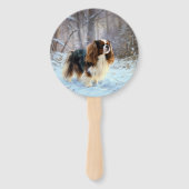 Éventail English Toy Spaniel Laisser Neige Noël (Dos)