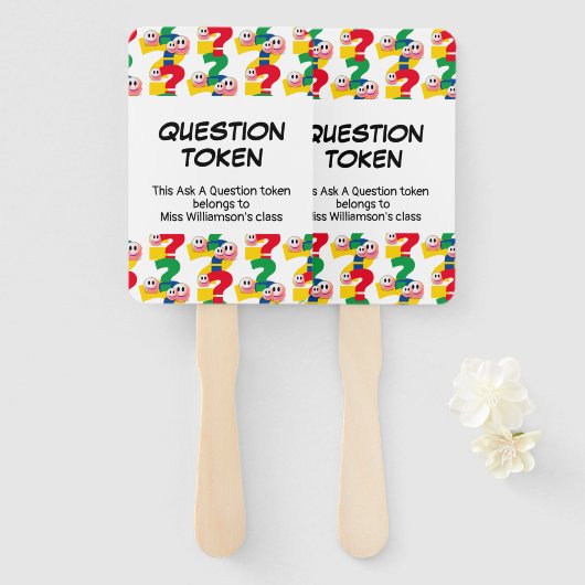 Éventail Enseignant Gestion de classe POSER UNE QUESTION TO (Devant et derrière)