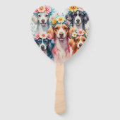 Éventail Ensemble cadeau de fanas de chien floral (Dos)