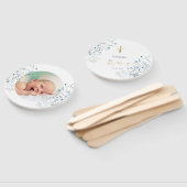Éventail ensemble de dix Baptême fleur sauvage bleu (Non-assemblé)