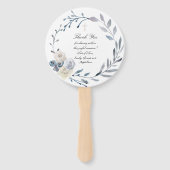 Éventail ensemble de dix cadre bleu aquarelle Baptême (Dos)