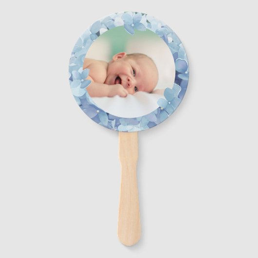 Éventail ensemble de dix hydrangea cadre Baptême (Devant)