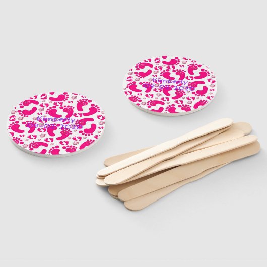 Éventail Ensemble de fans bébé pieds roses fille (Non-assemblé)