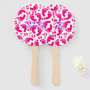 Éventail Ensemble de fans bébé pieds roses fille