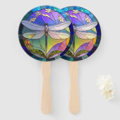 Éventail Ensemble de libellules en verre tendu (Devant et derrière)